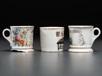 Three Porcelain Occupational Shaving Mugs