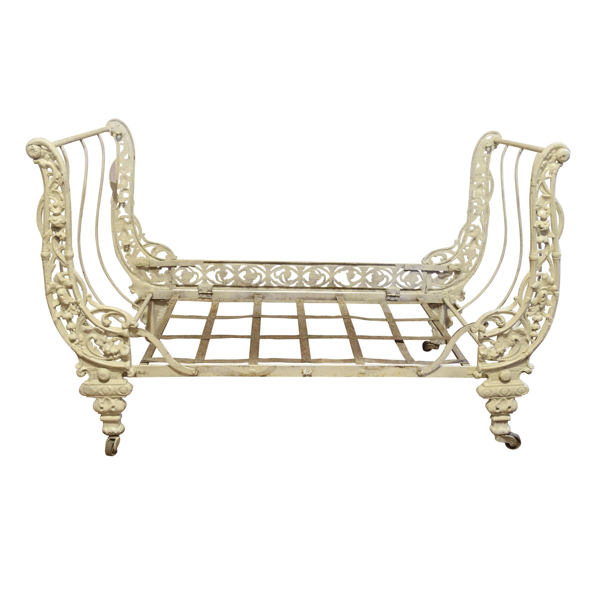 A Cast Iron Child's Bed 46.5" W x 23" D x 30.5" H, — Italy, 19th Century
