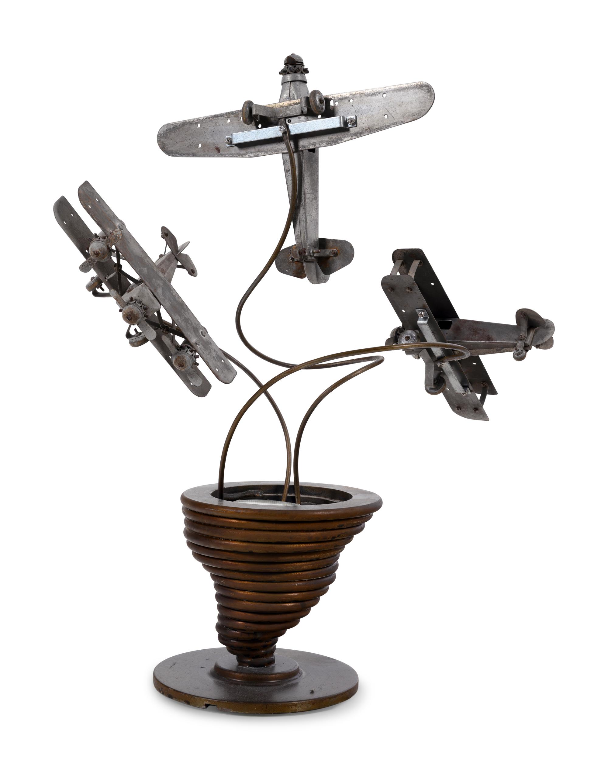 A Contemporary Airplane Form Table Lamp