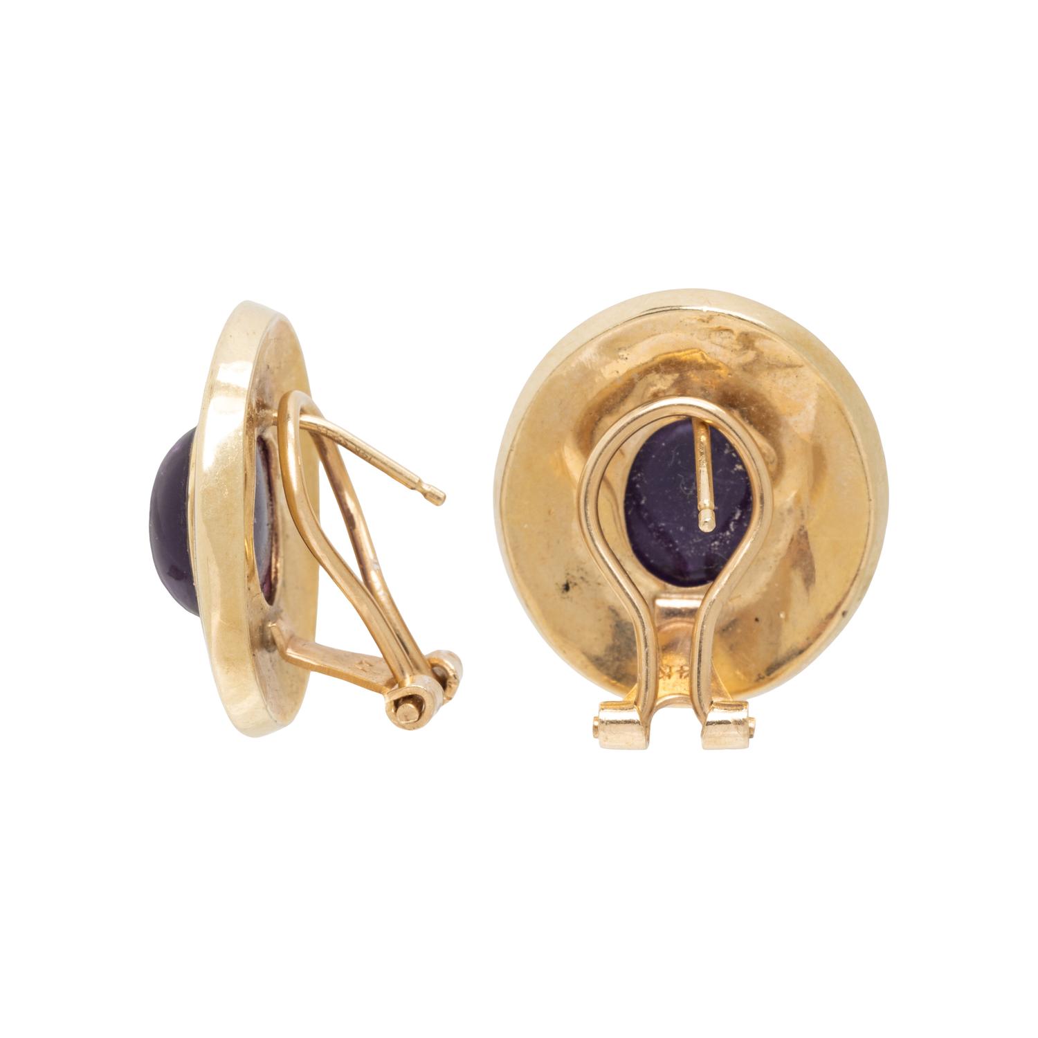 YELLOW GOLD AND AMETHYST EARRINGS