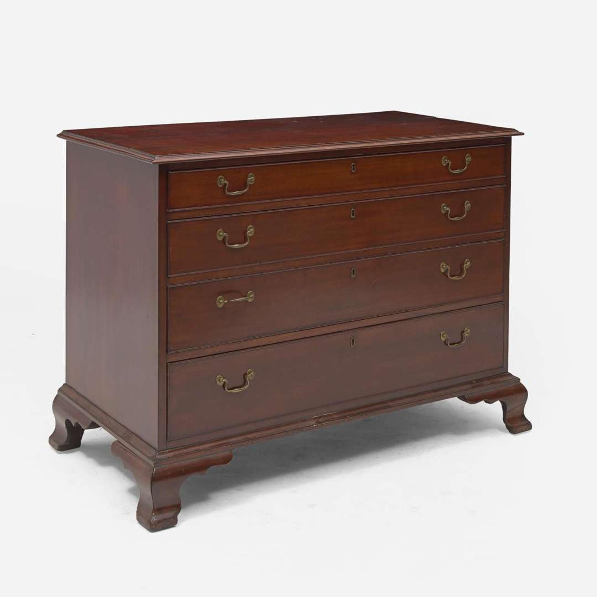 A Chippendale carved cherry chest of drawers New England, possibly Connecticut, late 18th century