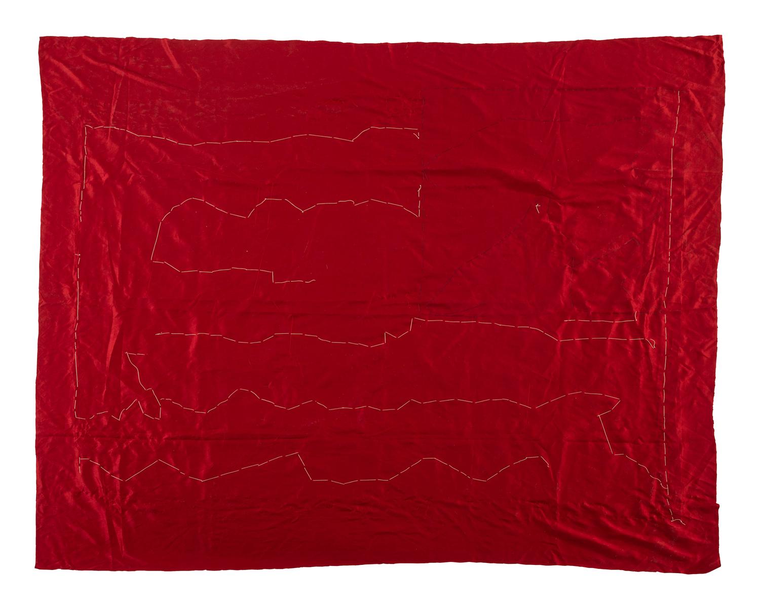 [FLAGS] -- [CIVIL WAR]. 35-star "Great Star" pattern flag identified as the Colors of Company A, 61st Pennsylvania Regiment, previously owned by the family of Lieutenant John Pollock, DOW following the Battle of Fair Oaks, Virginia.
