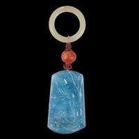 A Chinese carved aquamarine pendant
