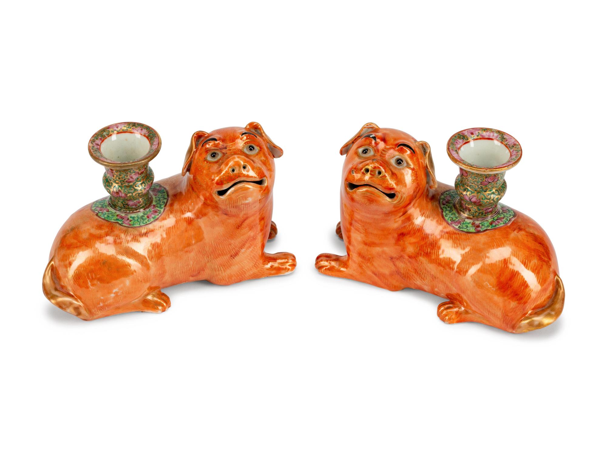 A Pair of Chinese Export Porcelain Figures