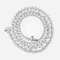 A Diamond and 18K White Gold Rivière Style Necklace 20.00 Carats