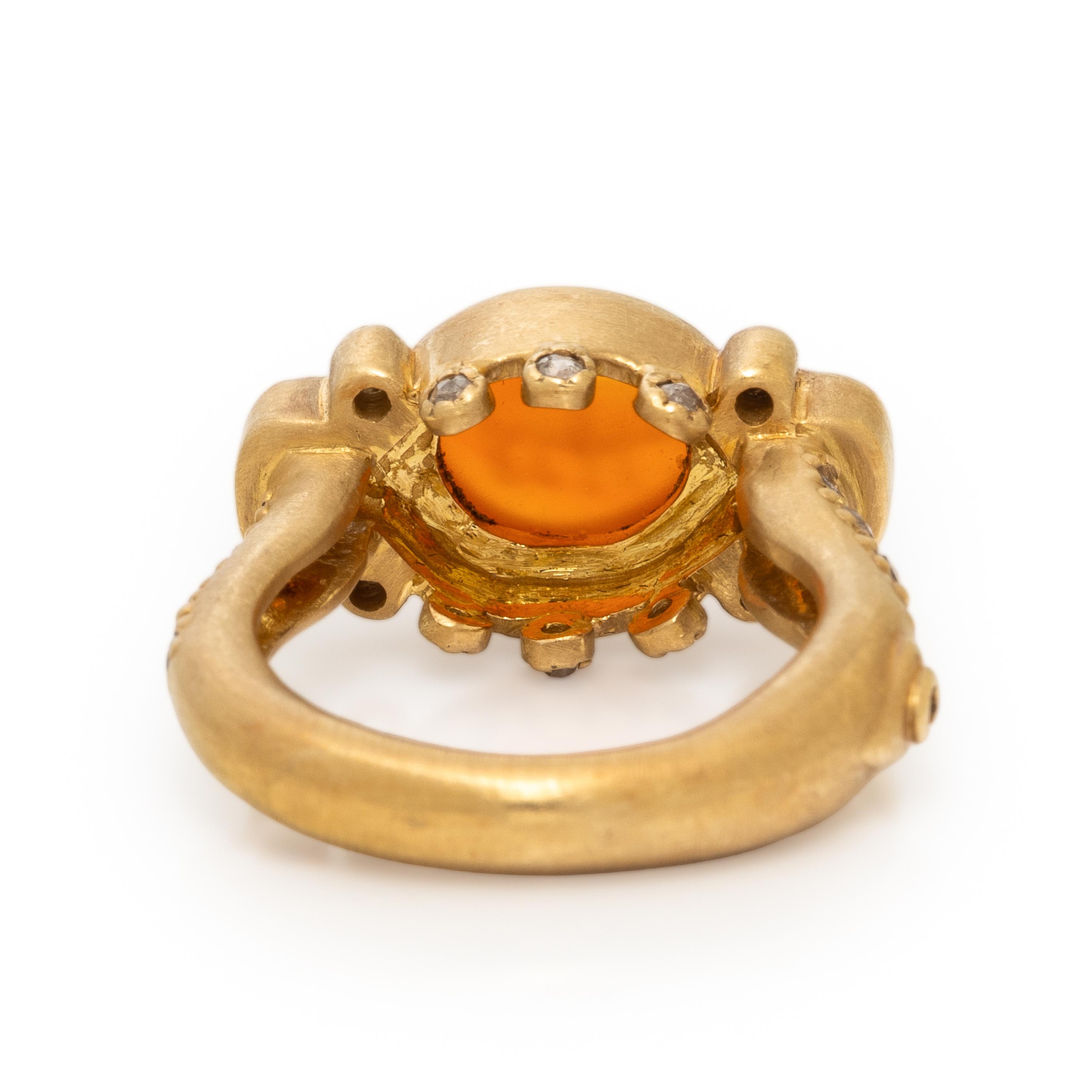 Coomi, Intaglio, Diamond, and Yellow Gold Ring