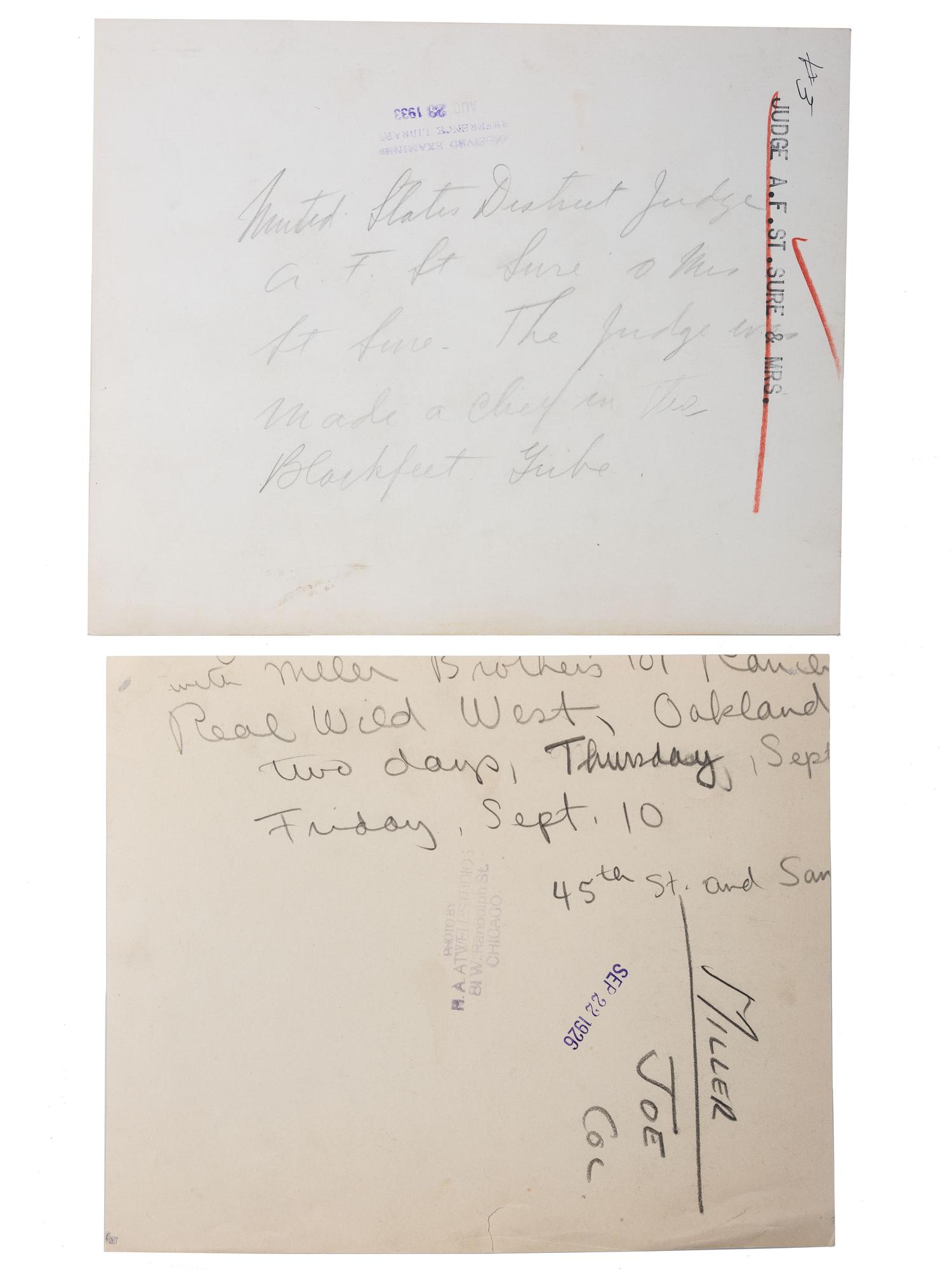 [NATIVE AMERICANS]. A group of ephemera related to Native Americans, comprising: