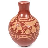 Redware Miniature Sgraffito Jar, Stag