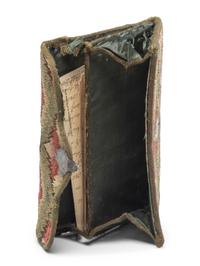 A Queen Anne Flamestitch Wool Lady’s Purse with Engraved Silver Closure