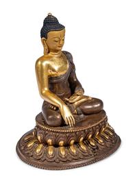 A Sino-Tibetan Gilt Bronze Figure of Buddha