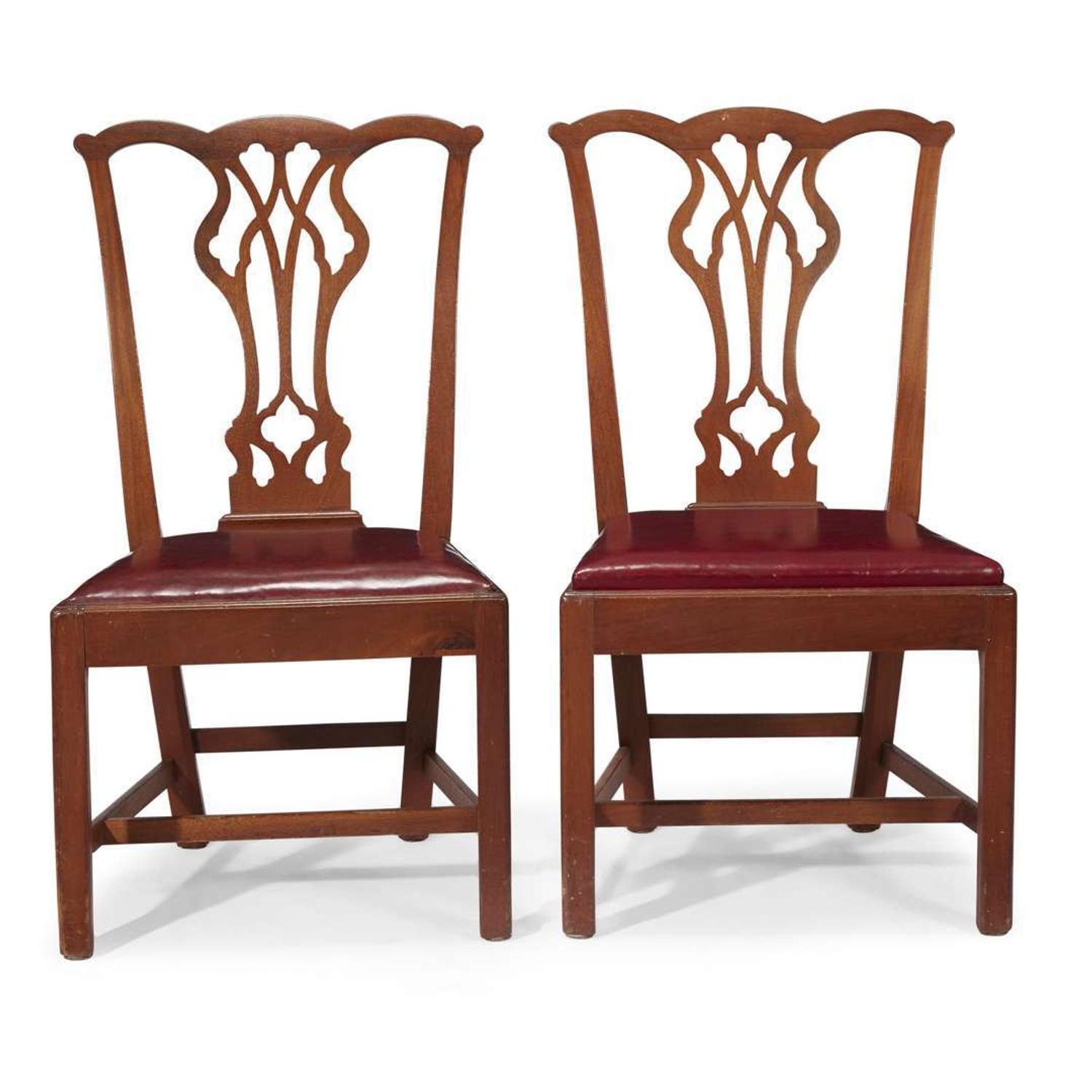 Pair of Chippendale walnut side chairs Philadelphia, PA, late 18th century