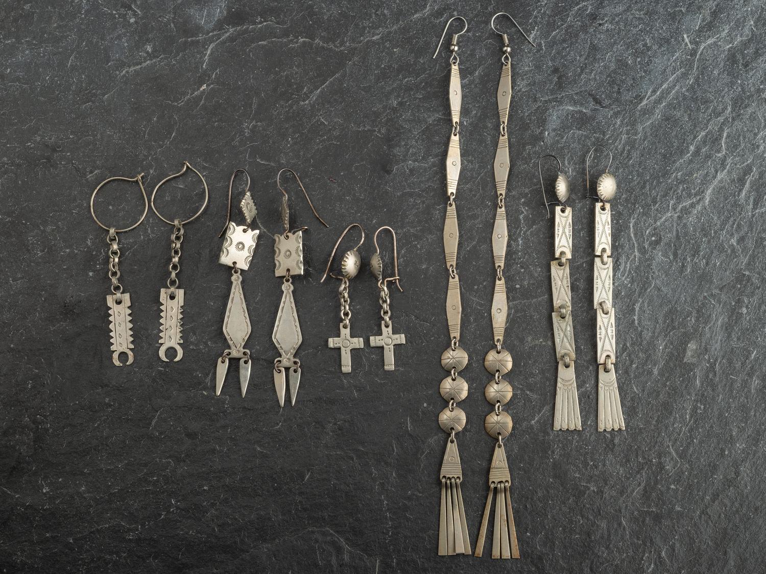 Southern Plains German Silver Earrings
