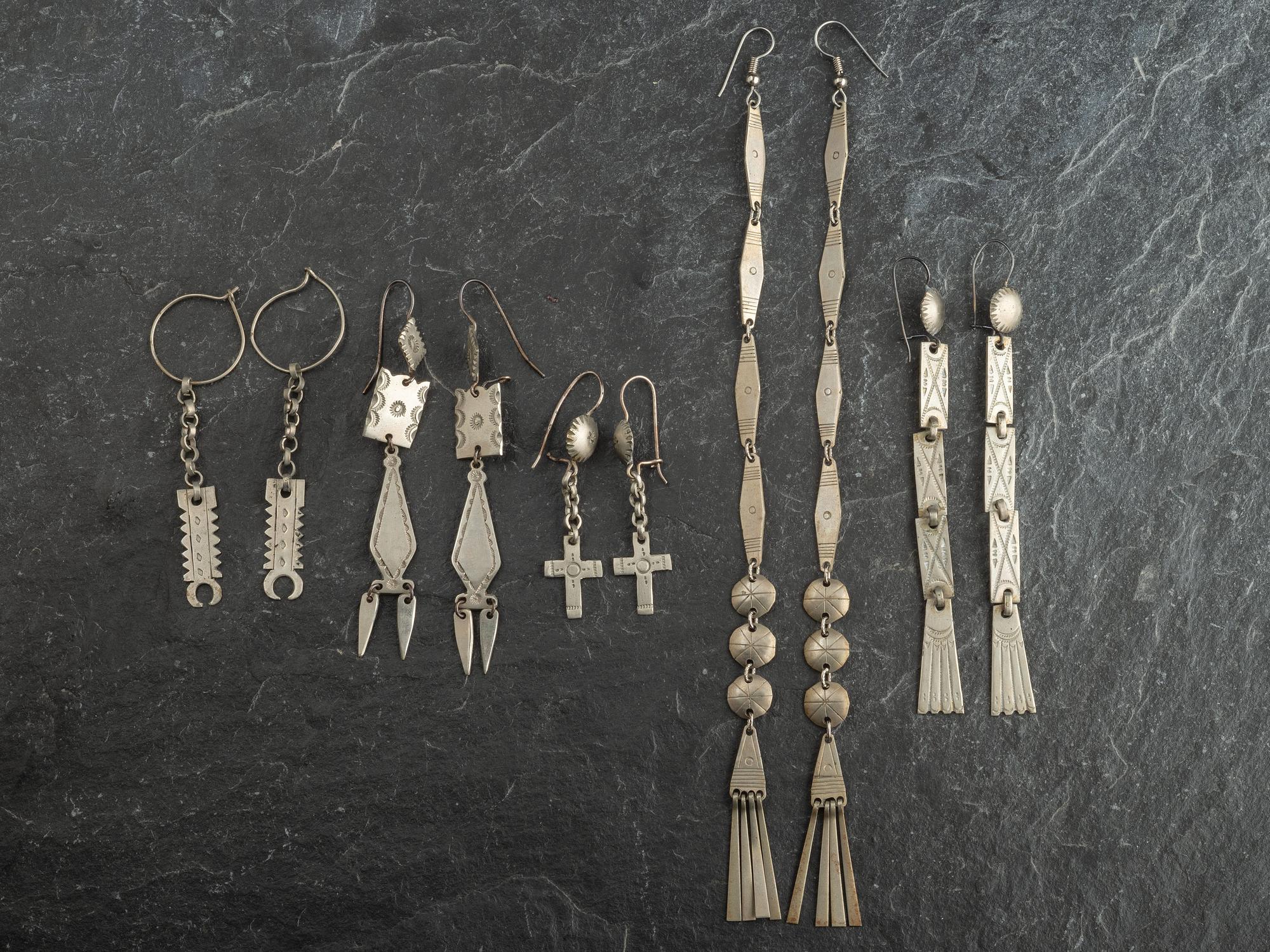 Southern Plains German Silver Earrings