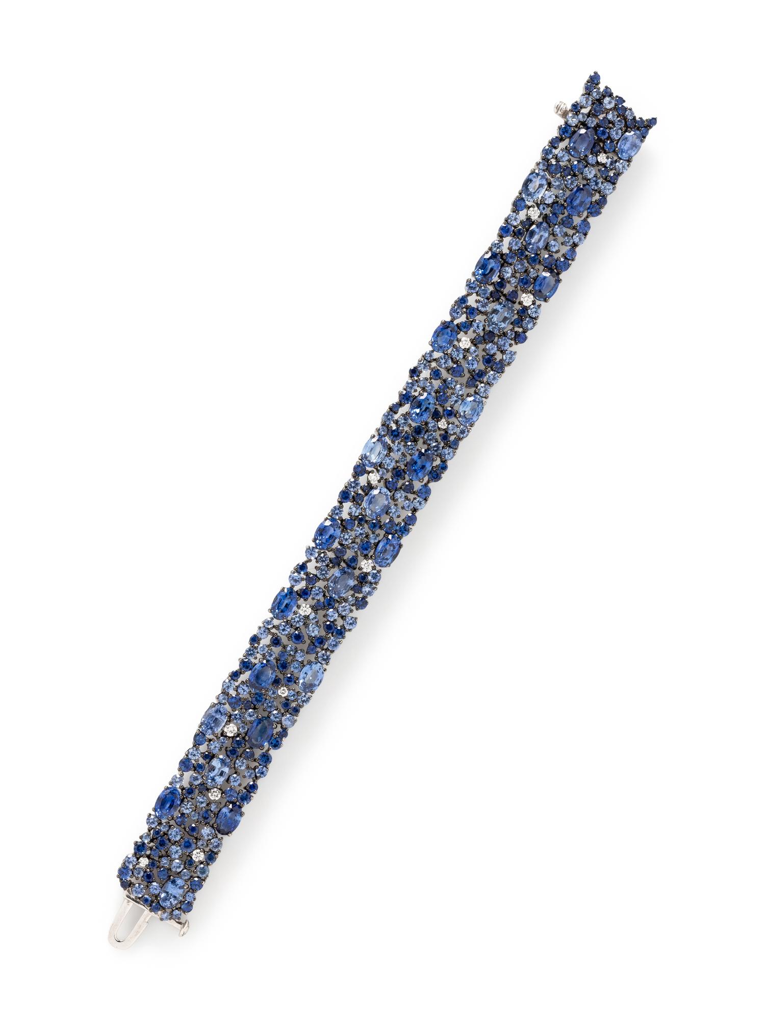 ROBERT PROCOP, SAPPHIRE AND DIAMOND BRACELET