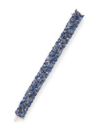 ROBERT PROCOP, SAPPHIRE AND DIAMOND BRACELET