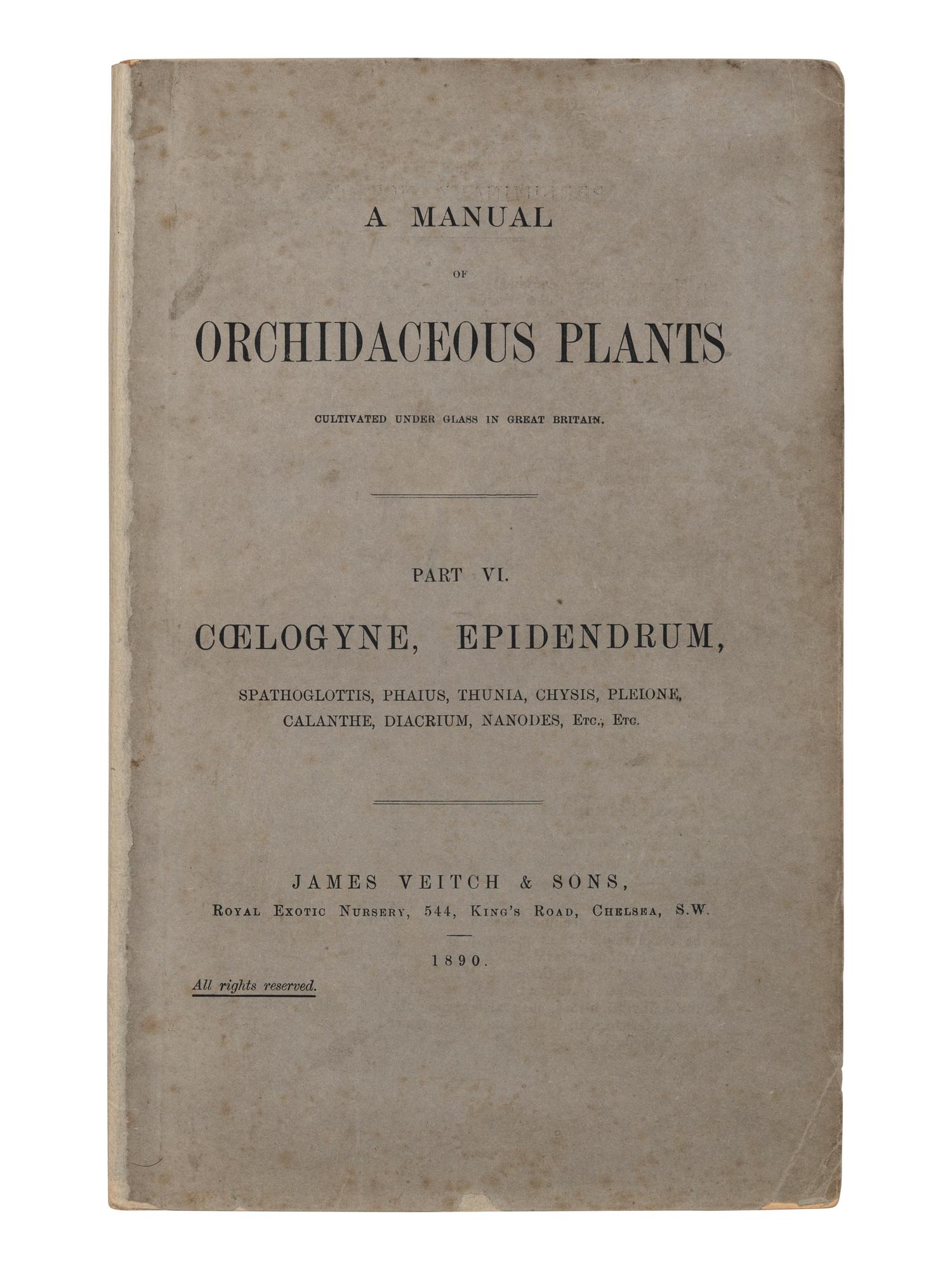 [ORCHIDS]. A group of 4 works about Orchids, comprising: