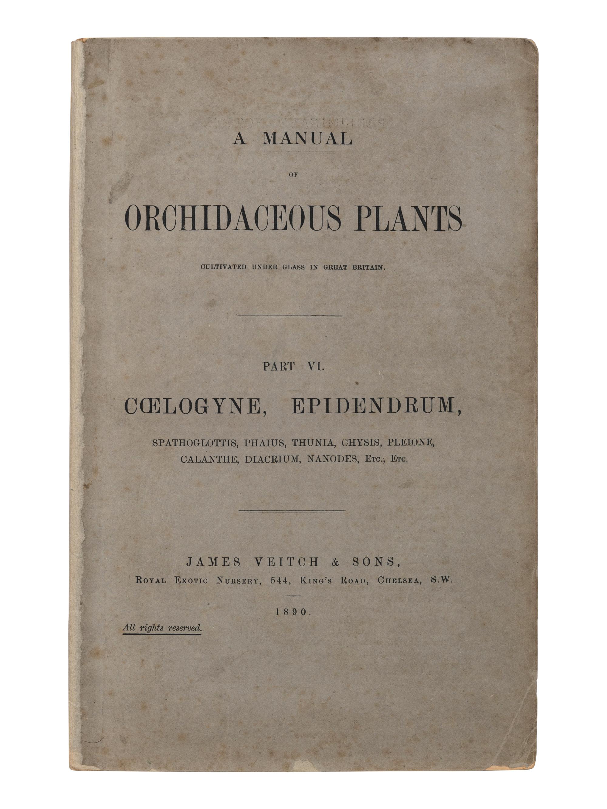 [ORCHIDS]. A group of 4 works about Orchids, comprising: