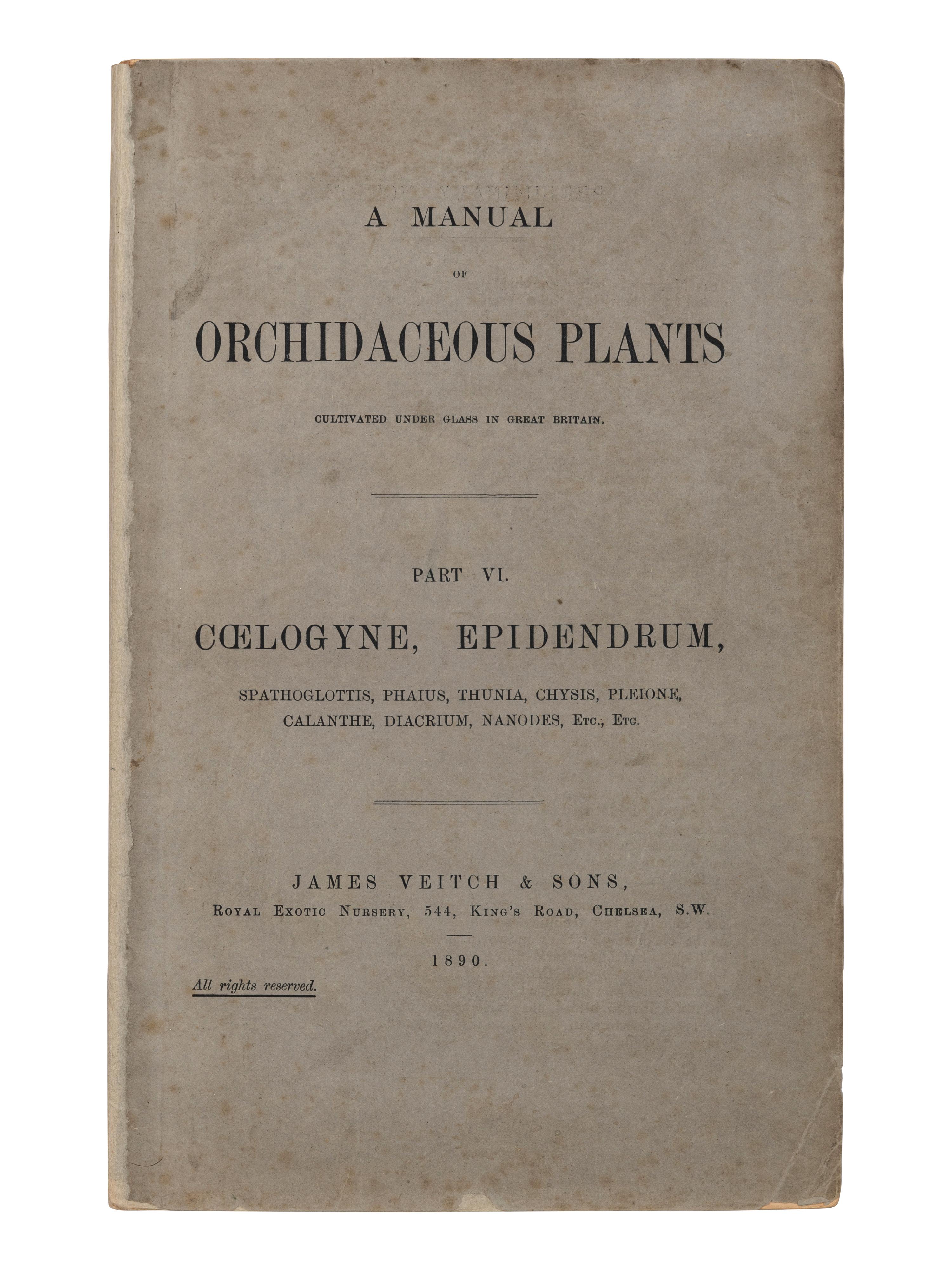 [ORCHIDS]. A group of 4 works about Orchids, comprising: