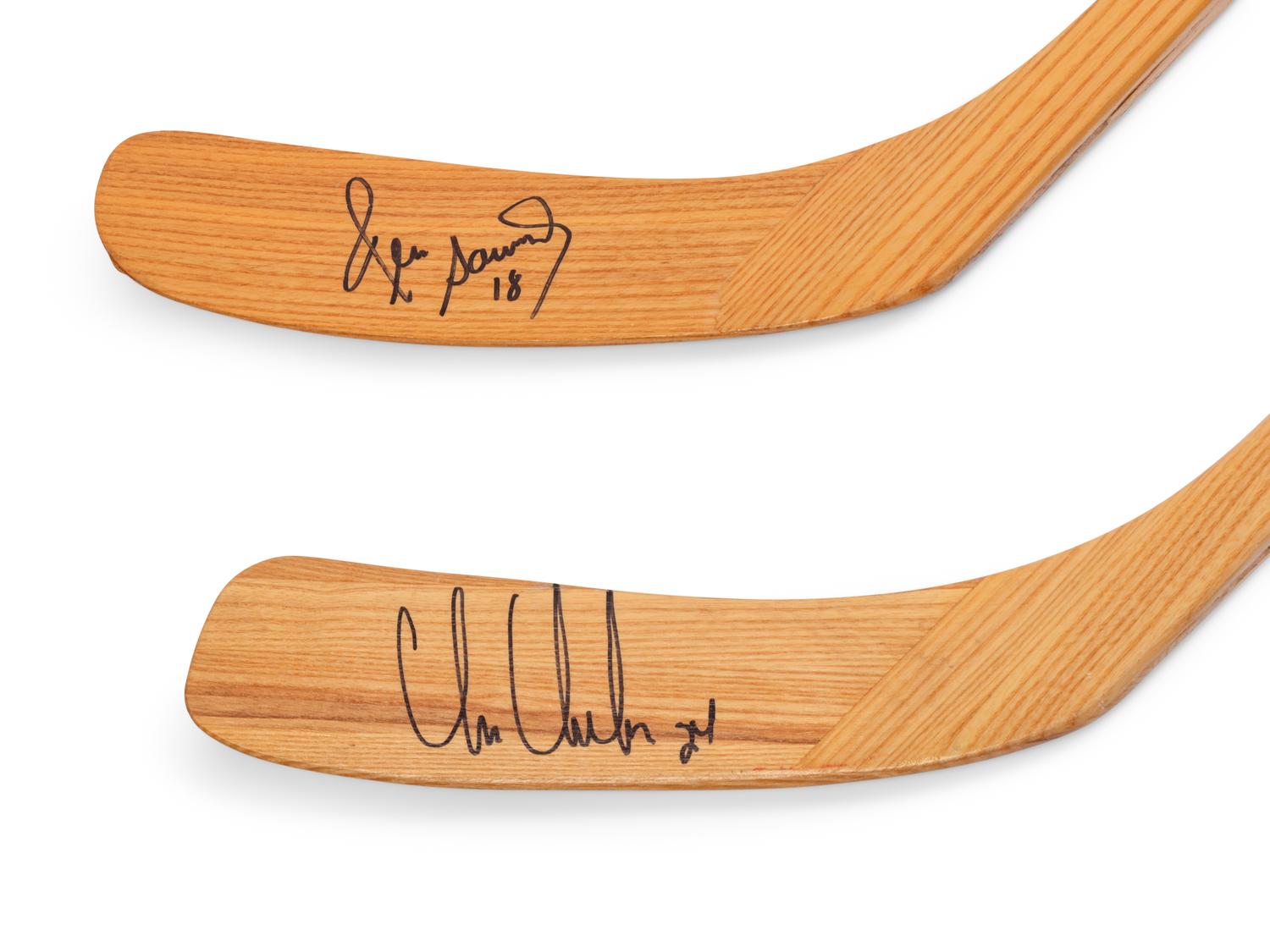 A Group of Chicago Blackhawks Signed Autograph Items Including Chris Chelios,