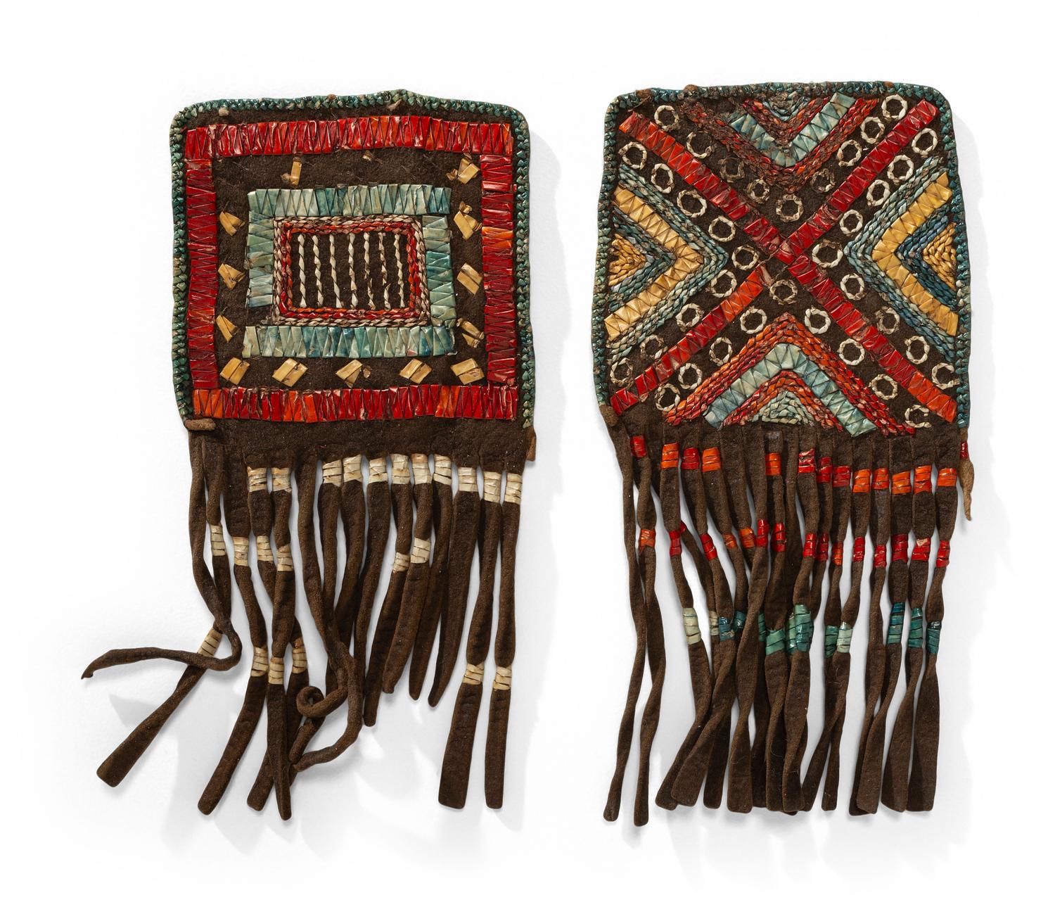 Menominee Quilled Black Tanned Tab Decorations