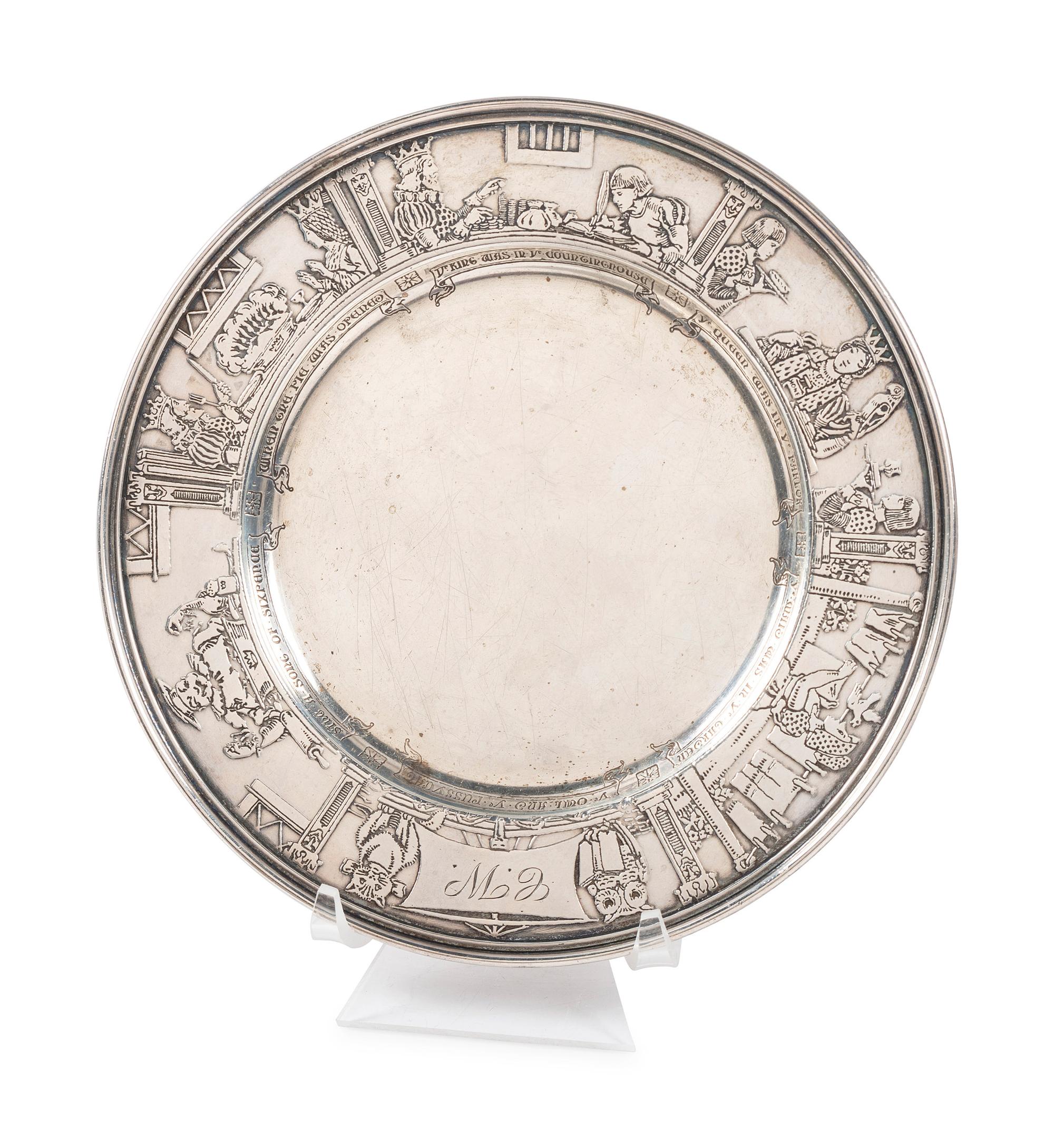 A Gorham Silver Nursery Rhyme Child's Plate