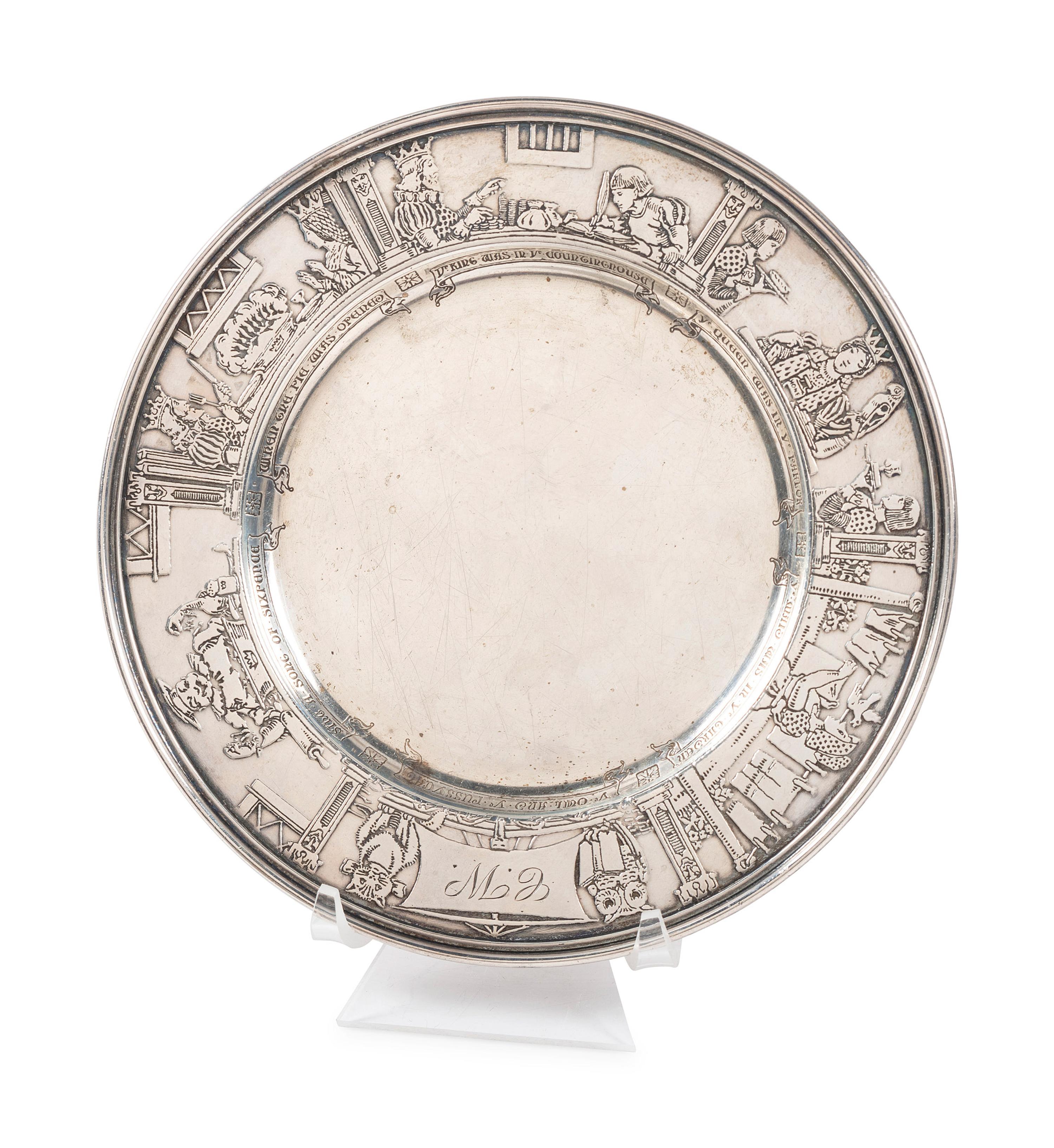 A Gorham Silver Nursery Rhyme Child's Plate