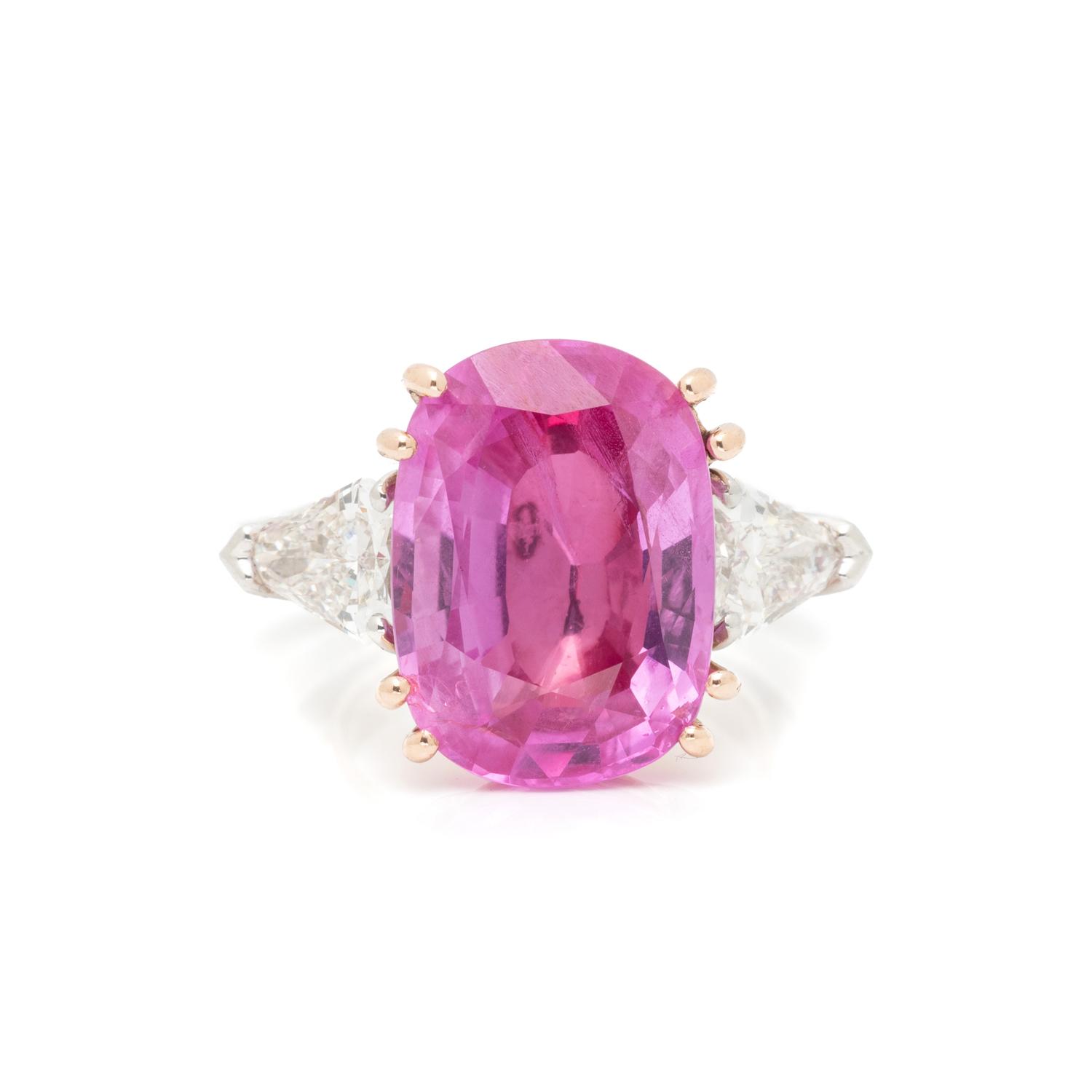 PINK SAPPHIRE AND DIAMOND RING