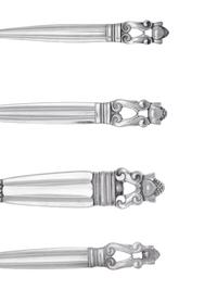A Large Georg Jensen Silver Acorn Pattern Flatware Service