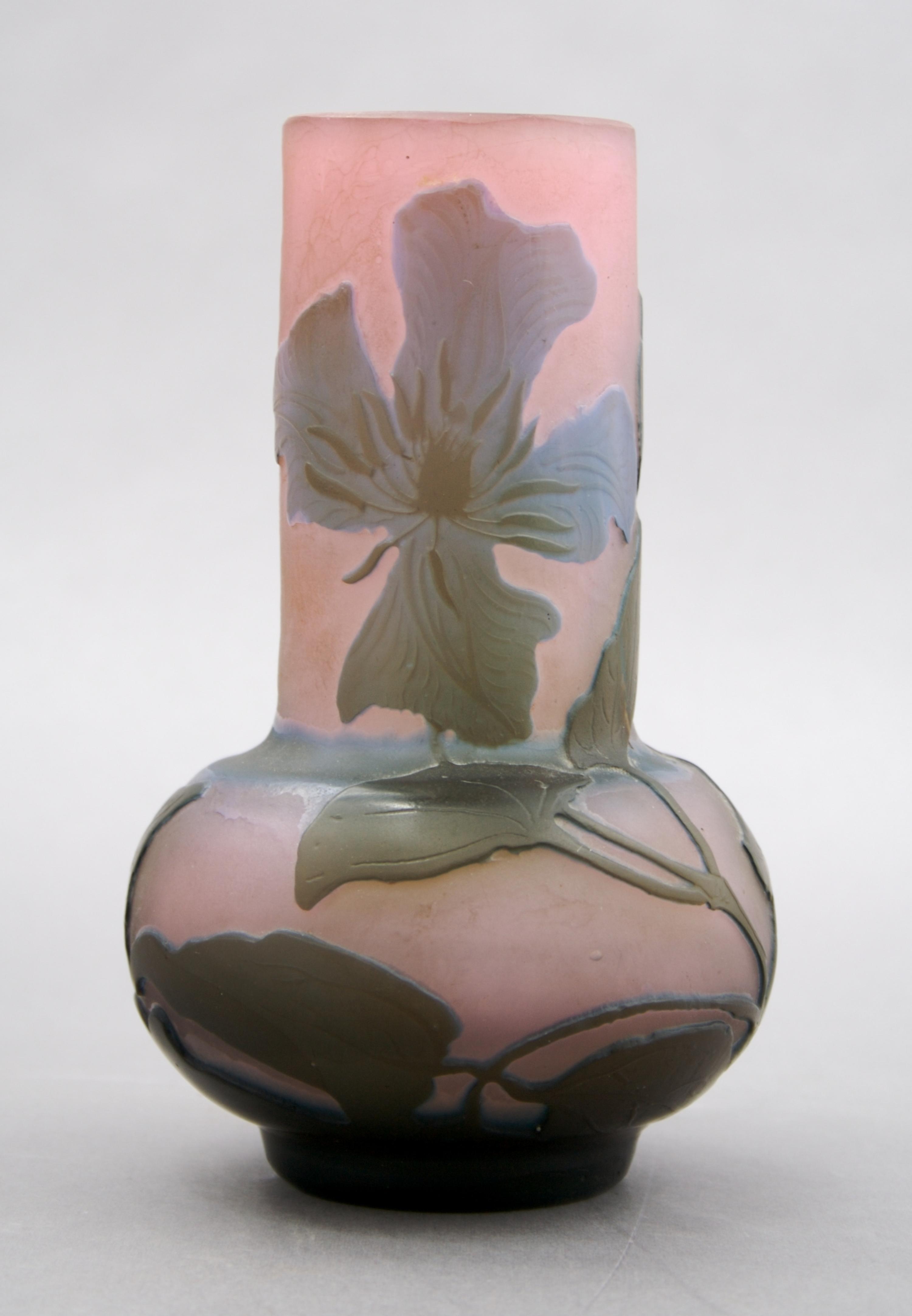 A Galle Cameo Glass Vase, Height 5 3/4 inches.