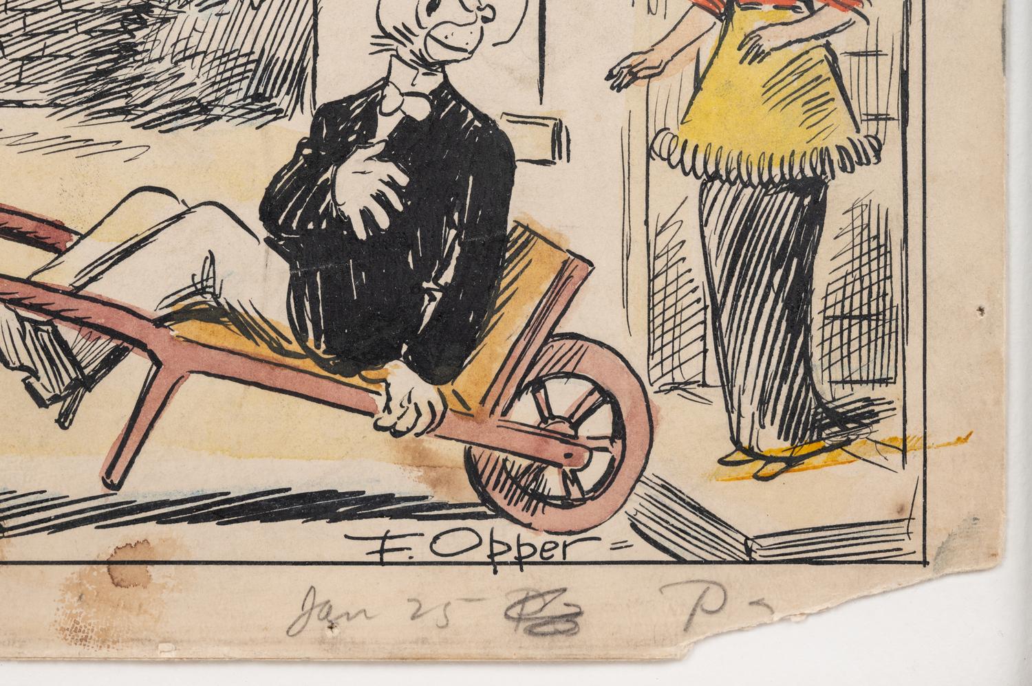 A Thirteen-Panel Comic Strip by Frederick Burr Opper (American, 1857-1937)