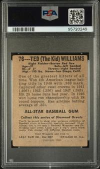 A 1948 Leaf Ted Williams Baseball Card No. 76 (PSA 2 GOOD)