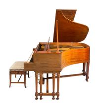 A Weber Mahogany and Marquetry Parlor Grand Piano
