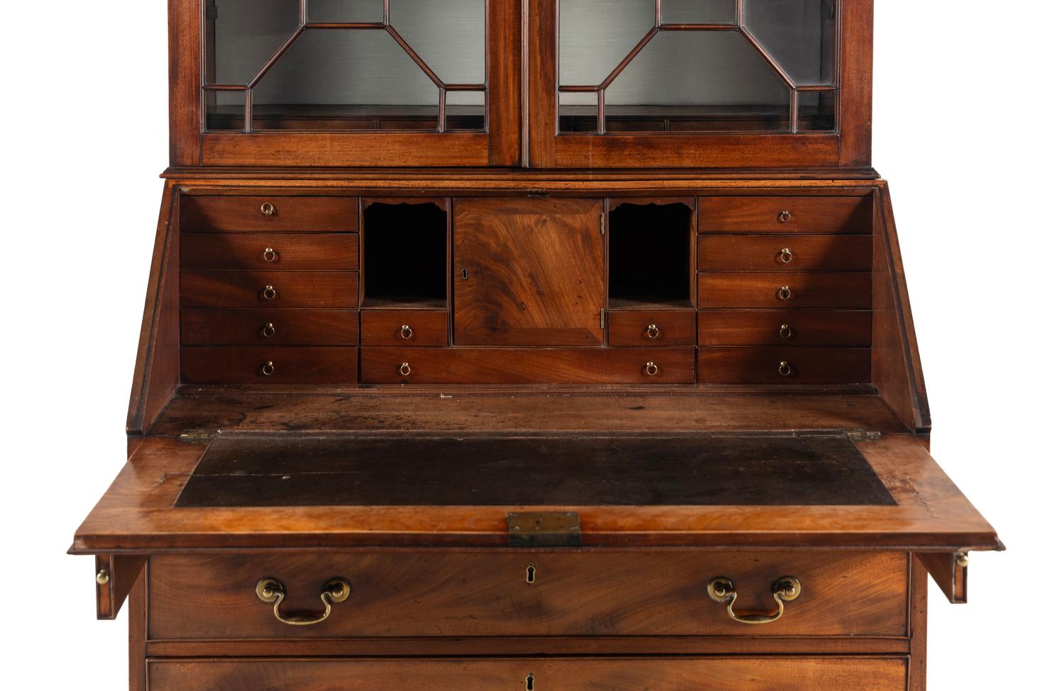 A George III Mahogany Bureau Bookcase