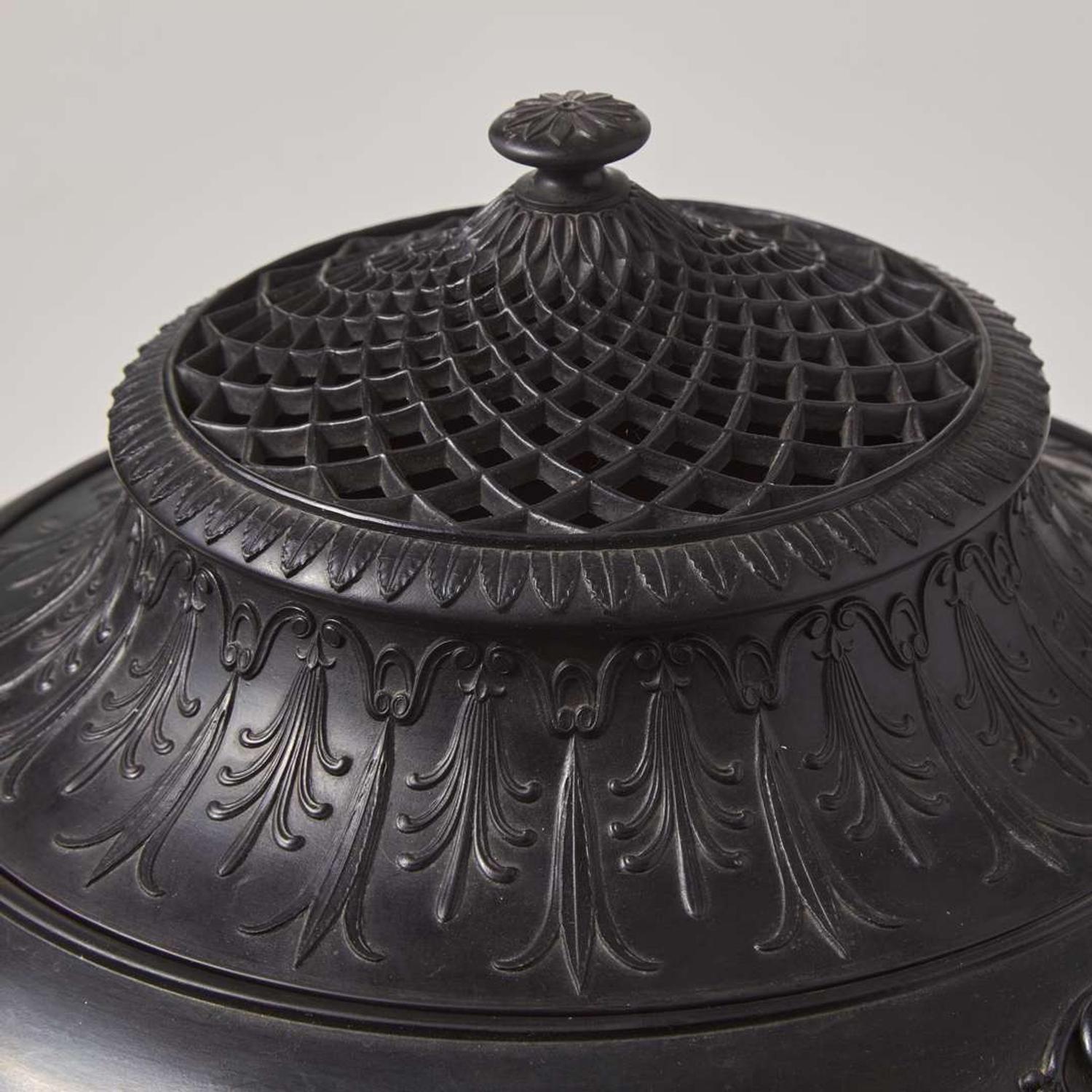 A Large Wedgwood Black Basalt Dolphin Pastille Burner UK, first half of the 19th century