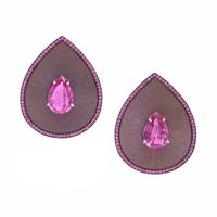 Sabbadini, Pink Sapphire, Titanium, and Gold Earrings