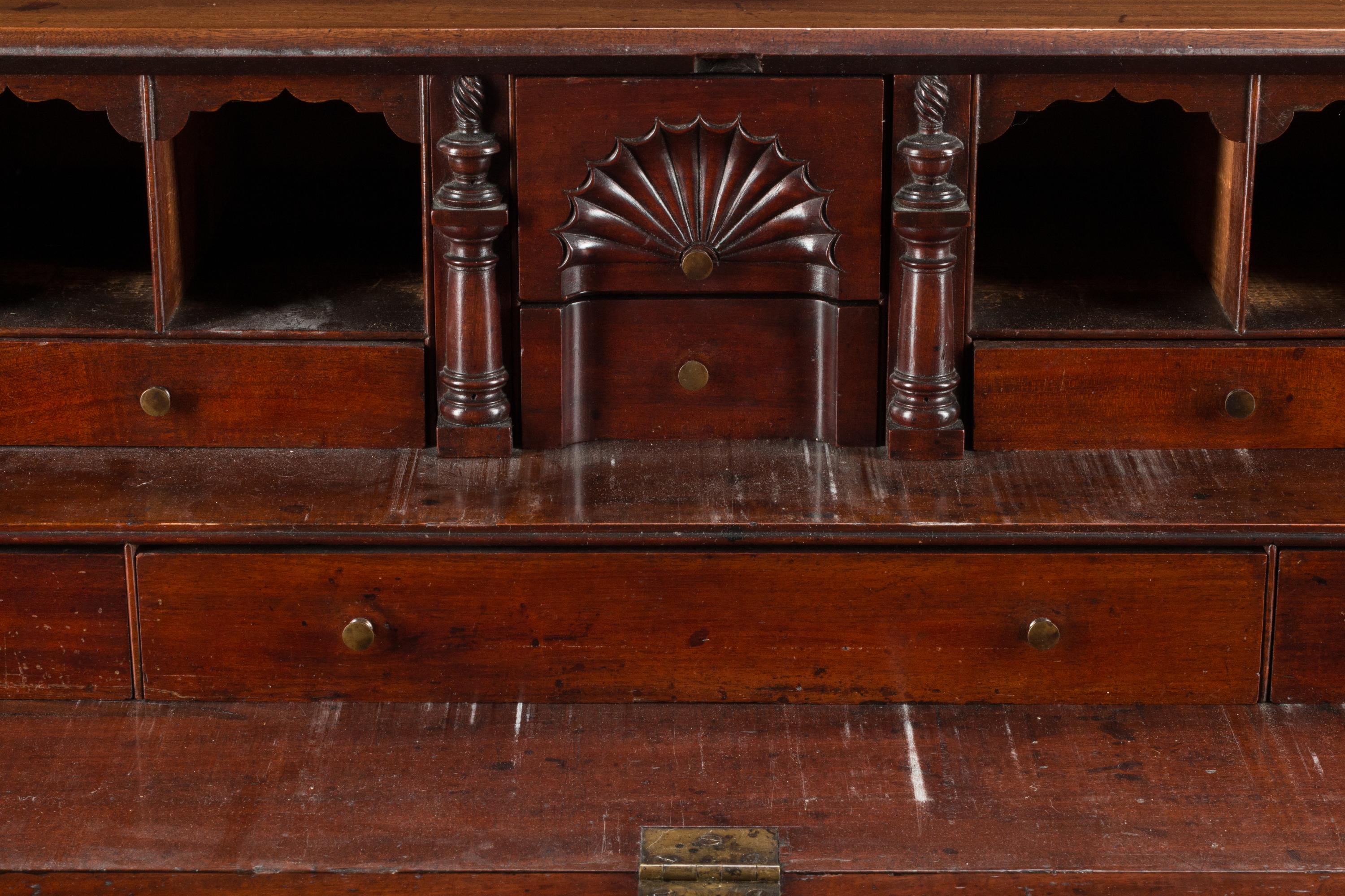A Chippendale Mahogany Slant-Front Bureau