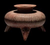 A Colima Gadrooned Vessel with Shark Feet