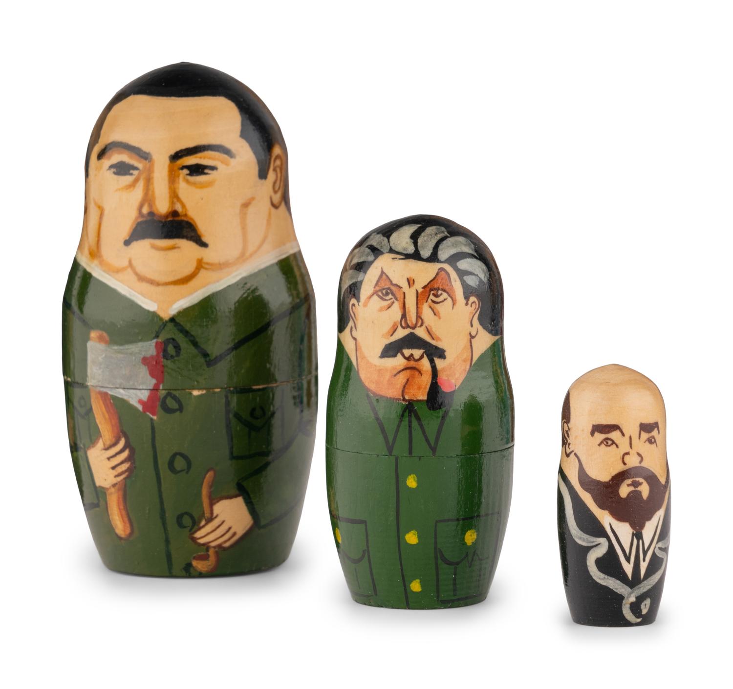 A Set of Painted Nesting Dolls of Soviet Political Leaders