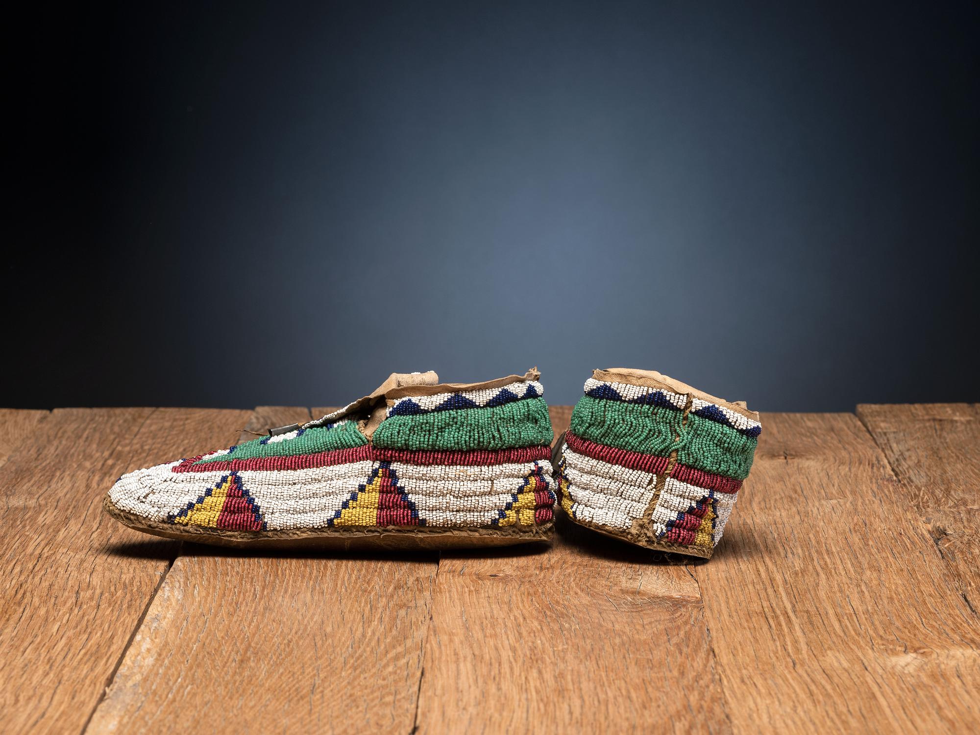 Sioux Beaded Hide Moccasins