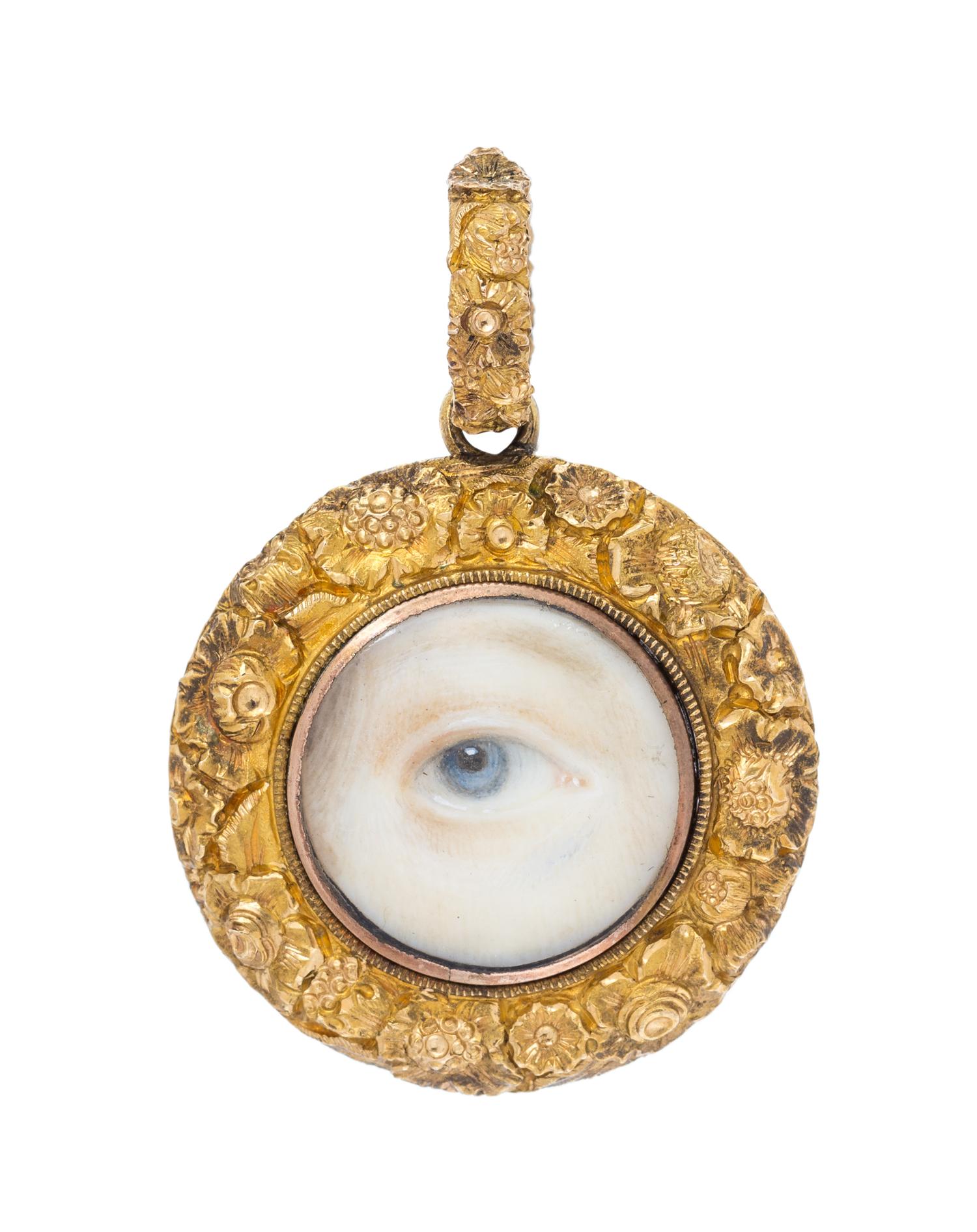 A Georgian Yellow Gold Lover's Eye Pendant/Brooch, 6.45 dwts.