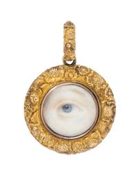 A Georgian Yellow Gold Lover's Eye Pendant/Brooch, 6.45 dwts.