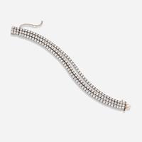 A 14K White Gold and Diamond Bracelet