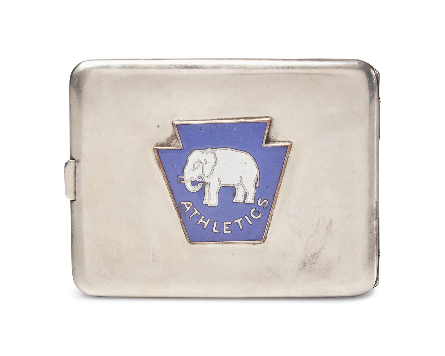 A Commemorative Sterling Silver And Enamel "Philadelphia Athletics American League" Baseball Cigarette Case