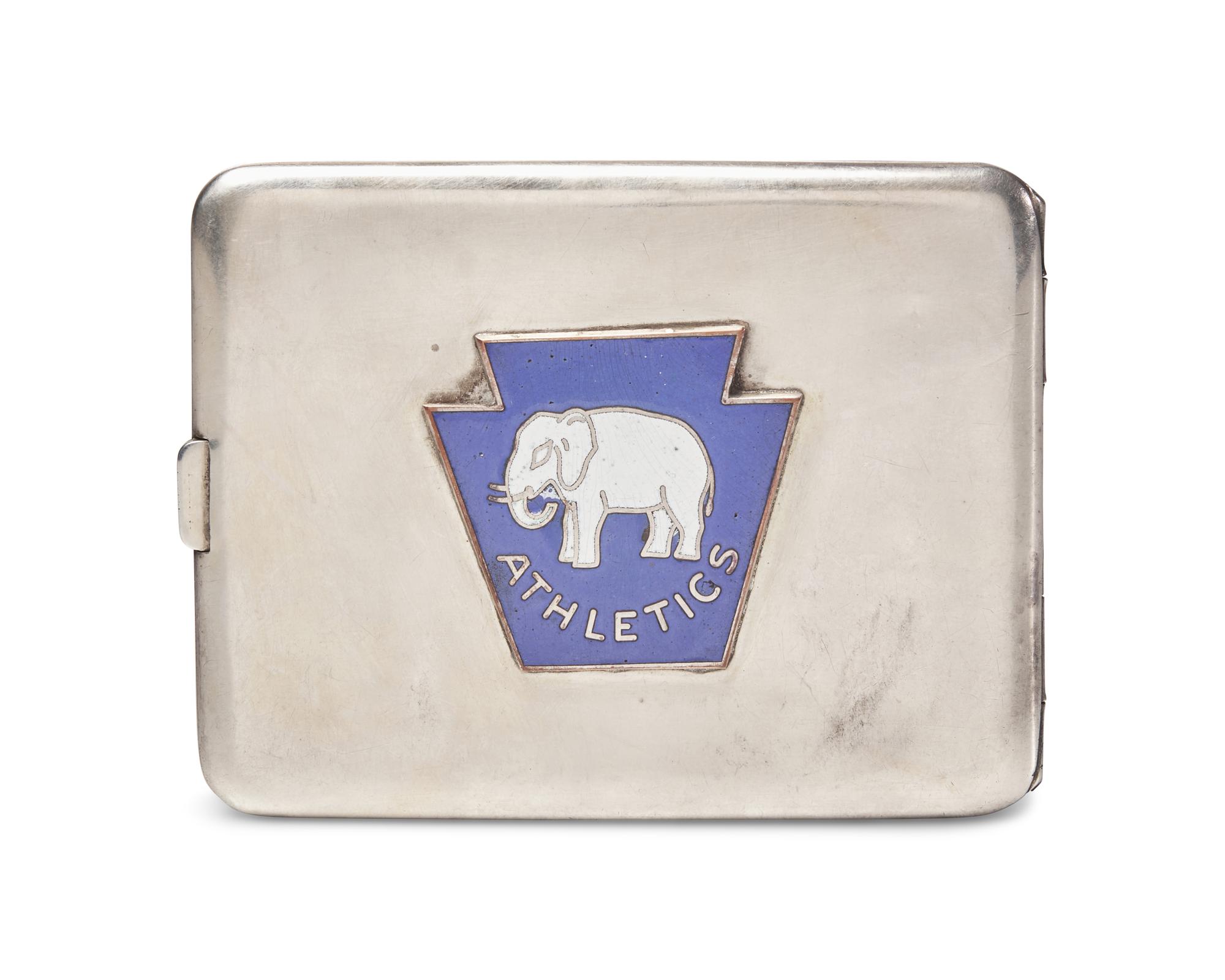 A Commemorative Sterling Silver And Enamel "Philadelphia Athletics American League" Baseball Cigarette Case