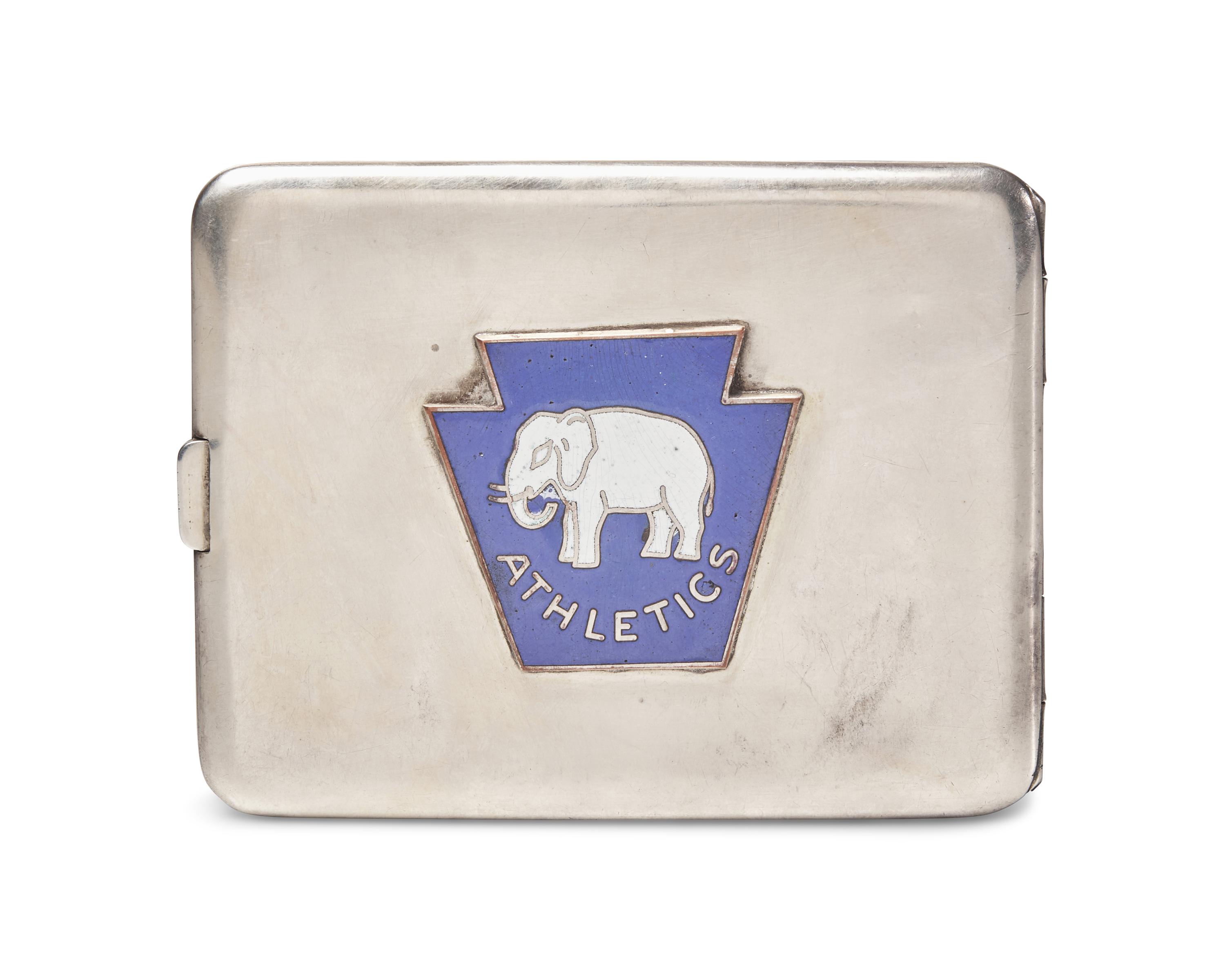 A Commemorative Sterling Silver And Enamel "Philadelphia Athletics American League" Baseball Cigarette Case