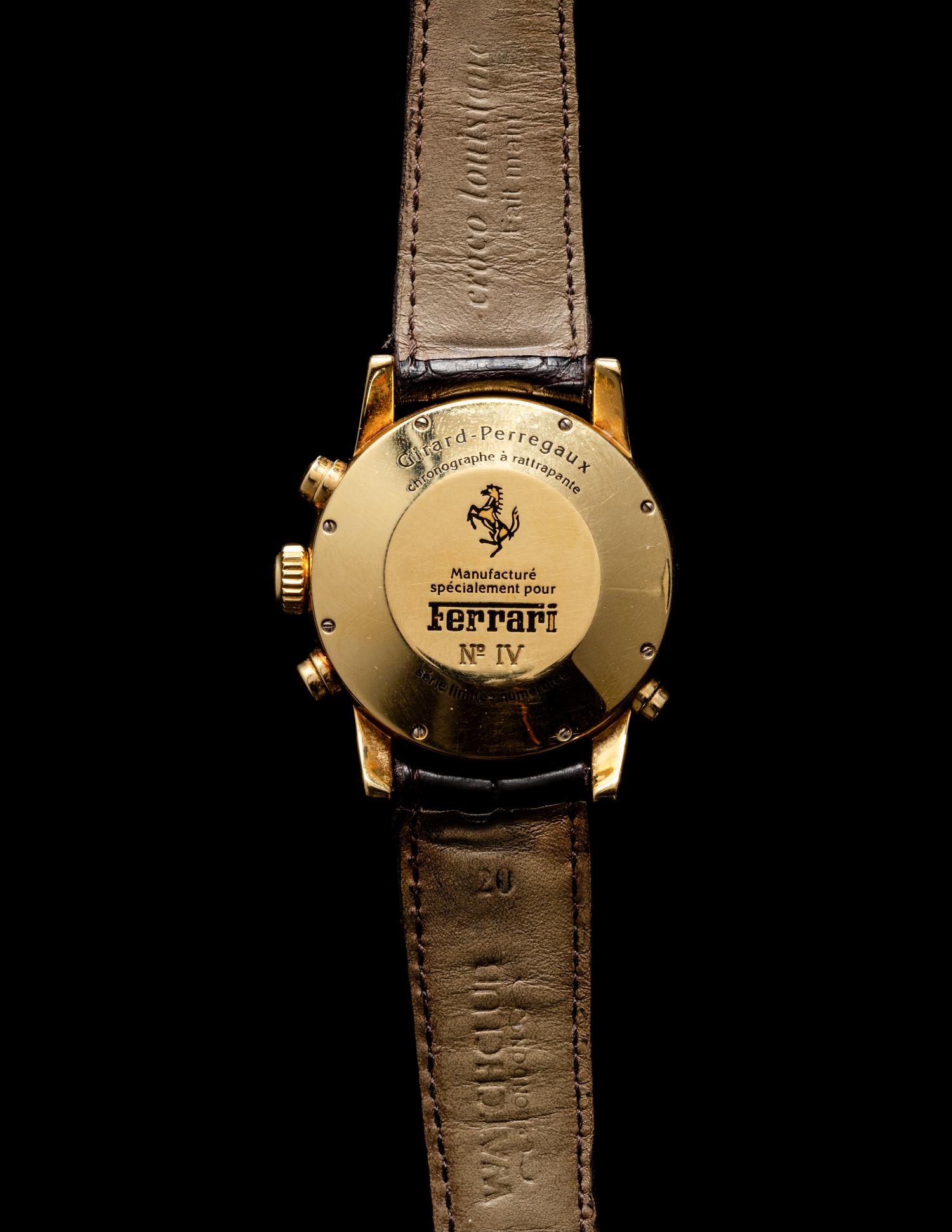 GIRARD-PERREGAUX FOR FERRARI, REF. 9015 NO. IV 18K YELLOW GOLD SPLIT-SECOND CHRONOGRAPH WATCH