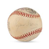 A 1943 Multi Signed Autograph Baseball Featuring Rogers Hornsby and Charlie Grimm (Beckett Authentication Services Letter of Authenticity)