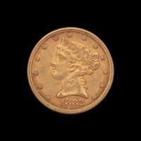 An 1882 Liberty Head $5 Gold Coin