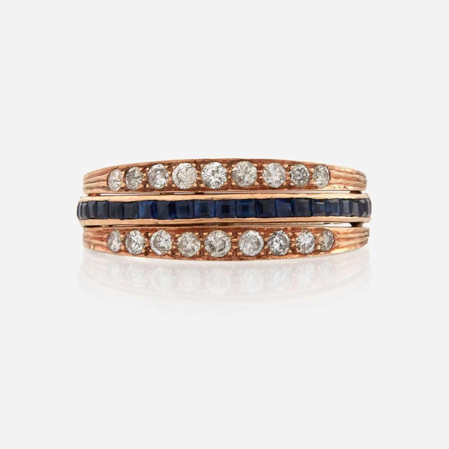 Two gem-set eternity bands