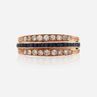Two gem-set eternity bands